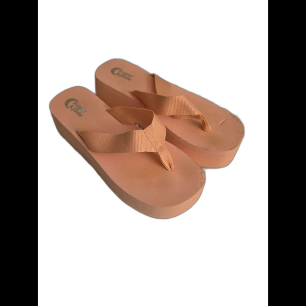 Sugar & Jade Pink Thong Platform Flip Flops Big Girls Size 6